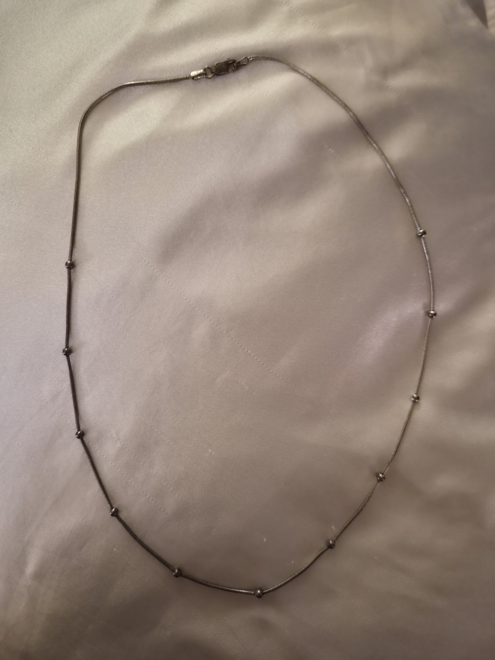 Vintage Sterling Silver Satellite Snake Chain Necklace 925 Italy